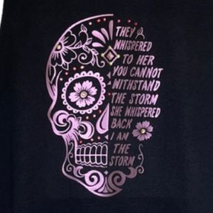 Handmade Gothic Sleeveless Skull Beach Cover Up Top I Am The Storm Size Medium